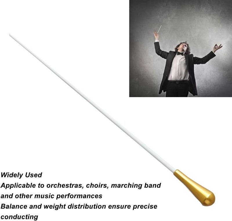 Kodrily Conductor Baton, Metal Conducting Baton Band, 15in Music Conducting Stick Rod, Professional Orchestra Music Conductor Accessories Replacement for Stage Performances - Image 3